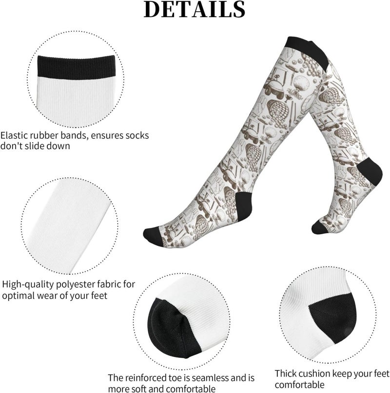 bassyil Compression Socks for Women & Men Circulation 15-20 mmHg Knee High Best Support for Nurses Travel Running Athletic - Image 5